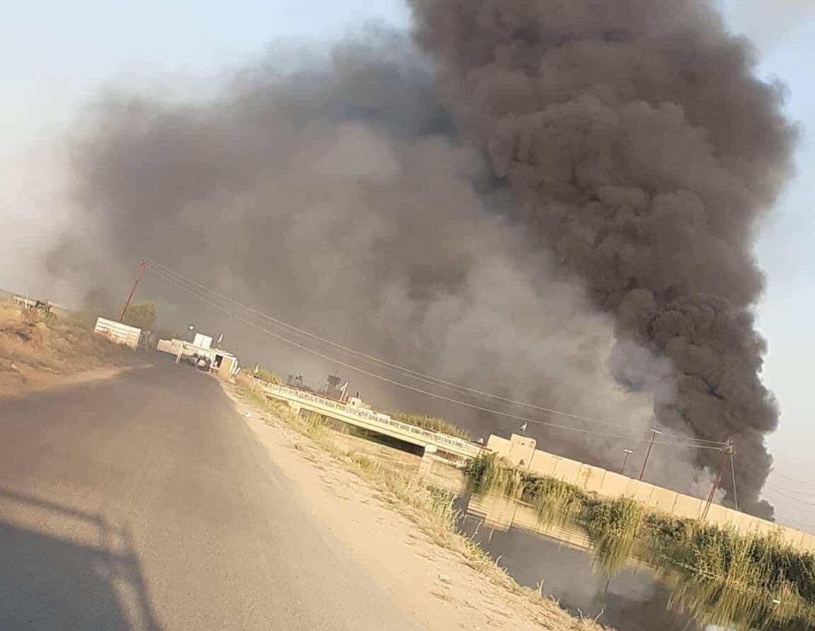 حريق ضخم في قاعدة البكر العراقية حريق ضخم في قاعدة البكر العراقية