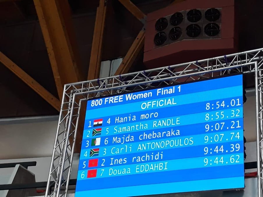 هانيا مورو تحصد ذهبية رابعة.. ٨٠٠ متر حرة