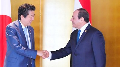 السيسي وآبي علي هامش قمة التيكاد 7