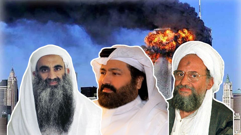 أيمن الظواهري وعبد الله بن خالد آل ثاني وخالد شيخ محمد