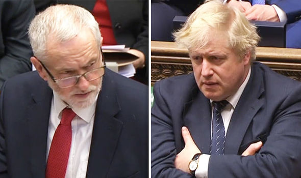 بوريس جونسون رئيس الحكومة وجيرمي كوربين زعيم المعارضة