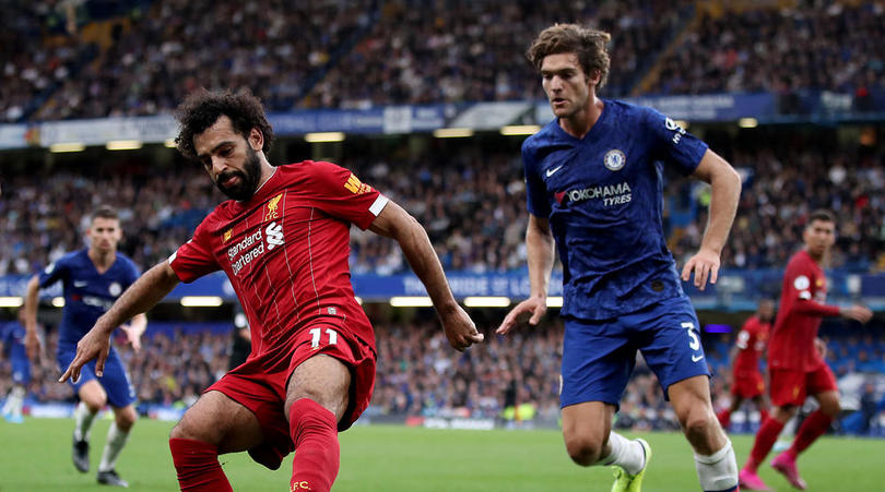 محمد صلاح أثناء المباراة 