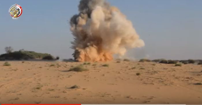 القوات المسلحة تفجر عبوة ناسفة  بشمال سيناء 