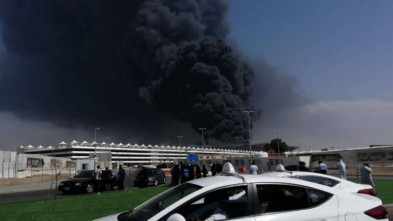حريق قطار الحرمين بجدة حريق قطار الحرمين بجدة