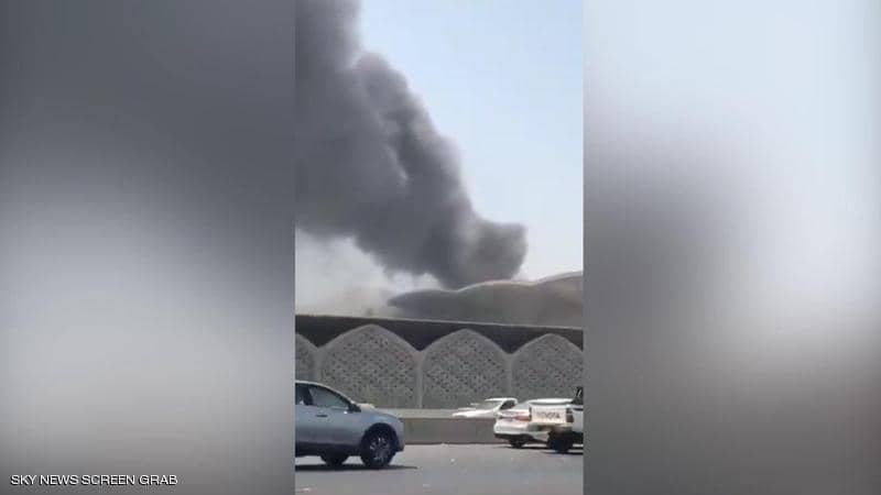 اندلاع حريق في سقف محطة قطار الحرمين اندلاع حريق في سقف محطة قطار الحرمين