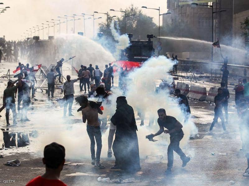 من مظاهرات العراق أمس الثلاثاء