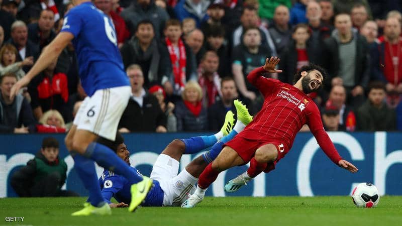 محمد صلاح اثناء اصابته