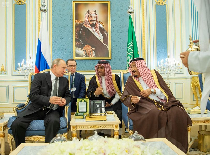 الملك سلمان بن عبد العزيز والرئيس الروسي فلاديمير بوتين