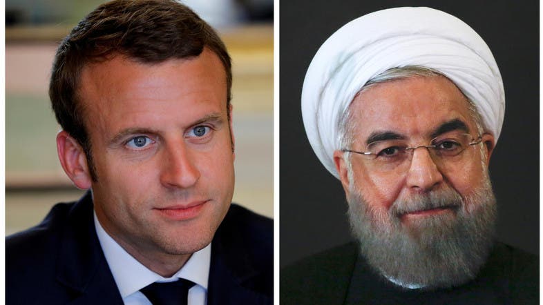 رئيس ايران روحاني ونظيره الفرنسي وماكرون