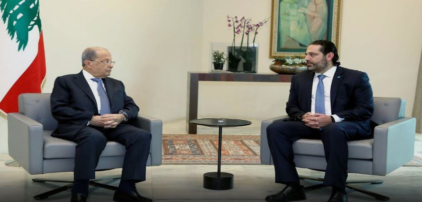 الرئيس اللبناني يختلي بالحريري في القصر الجمهوري الرئيس اللبناني يختلي بالحريري في القصر الجمهوري