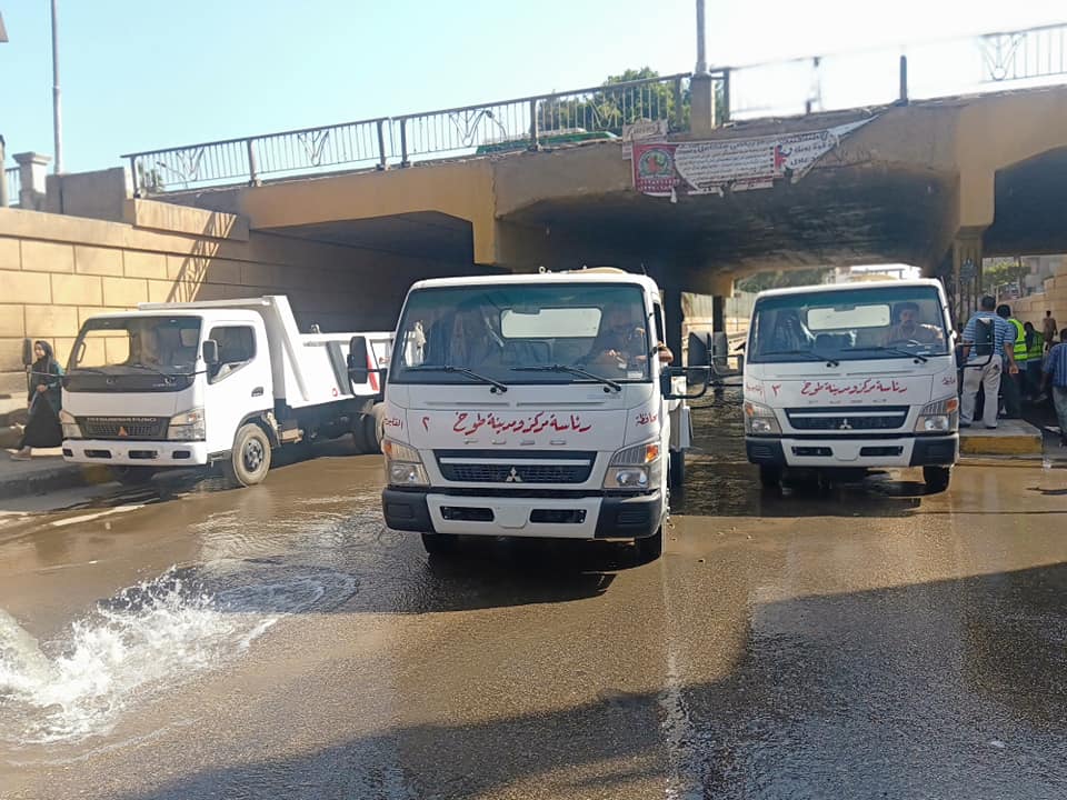  رفع مياه الأمطار المتراكمة بشوارع القليوبية