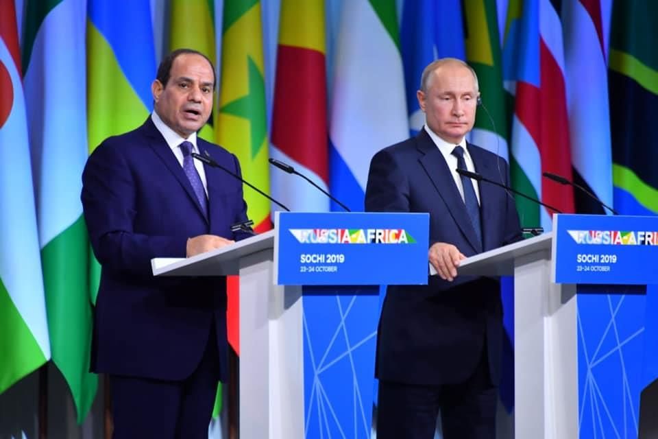 الرئيس عبدالفتاح السيسي ونظيره الروسي فلاديمير بوتين