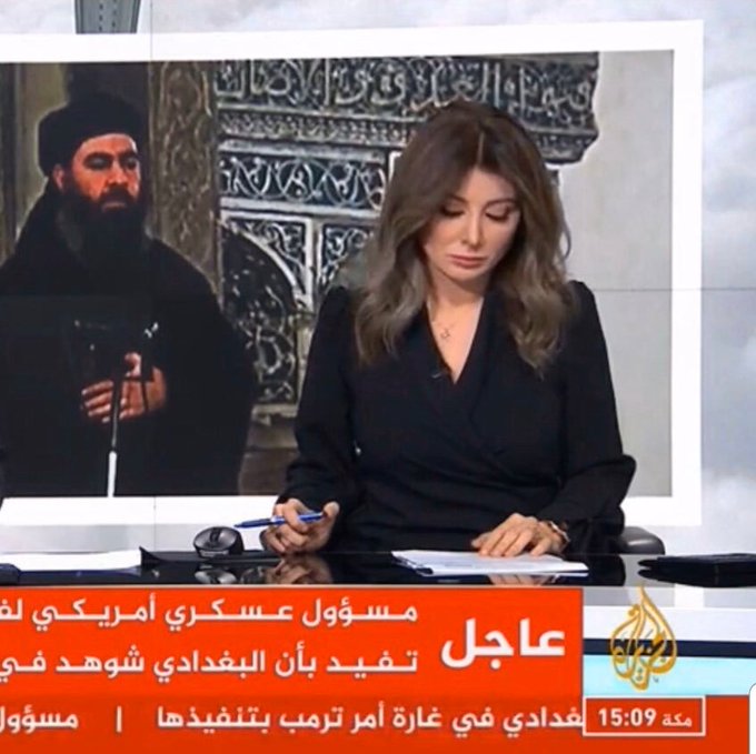 ملابس مذيعي الجزيرة أثناء تغطية قتل البغدادي تثير الجدل