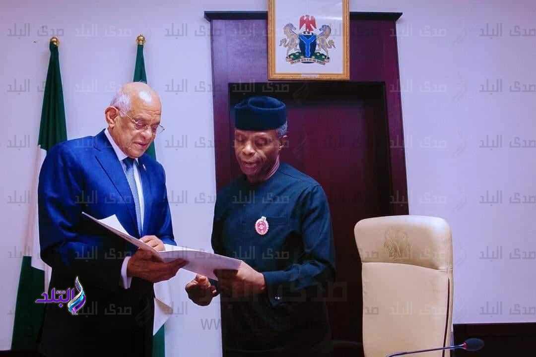 الدكتور على عبد العال رئيس البرلمان مع نائب رئيس نيجيريا