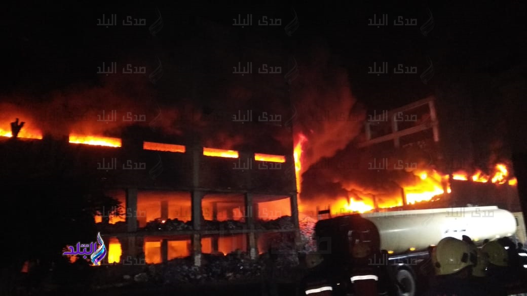 حريق مصنع قليوب