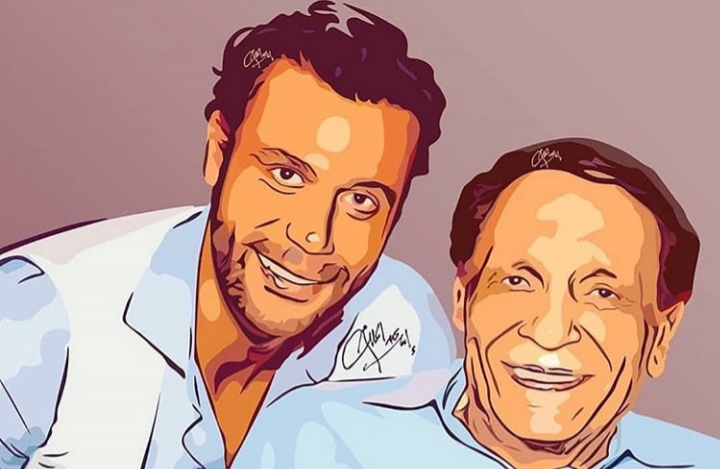 عادل امام ونجلة عادل امام ونجلة