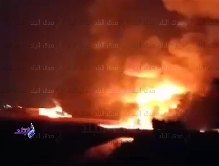 انفجار خط بترول في البحيرة