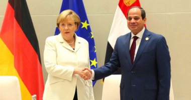 الرئيس عبد الفتاح السيسي وميركل 