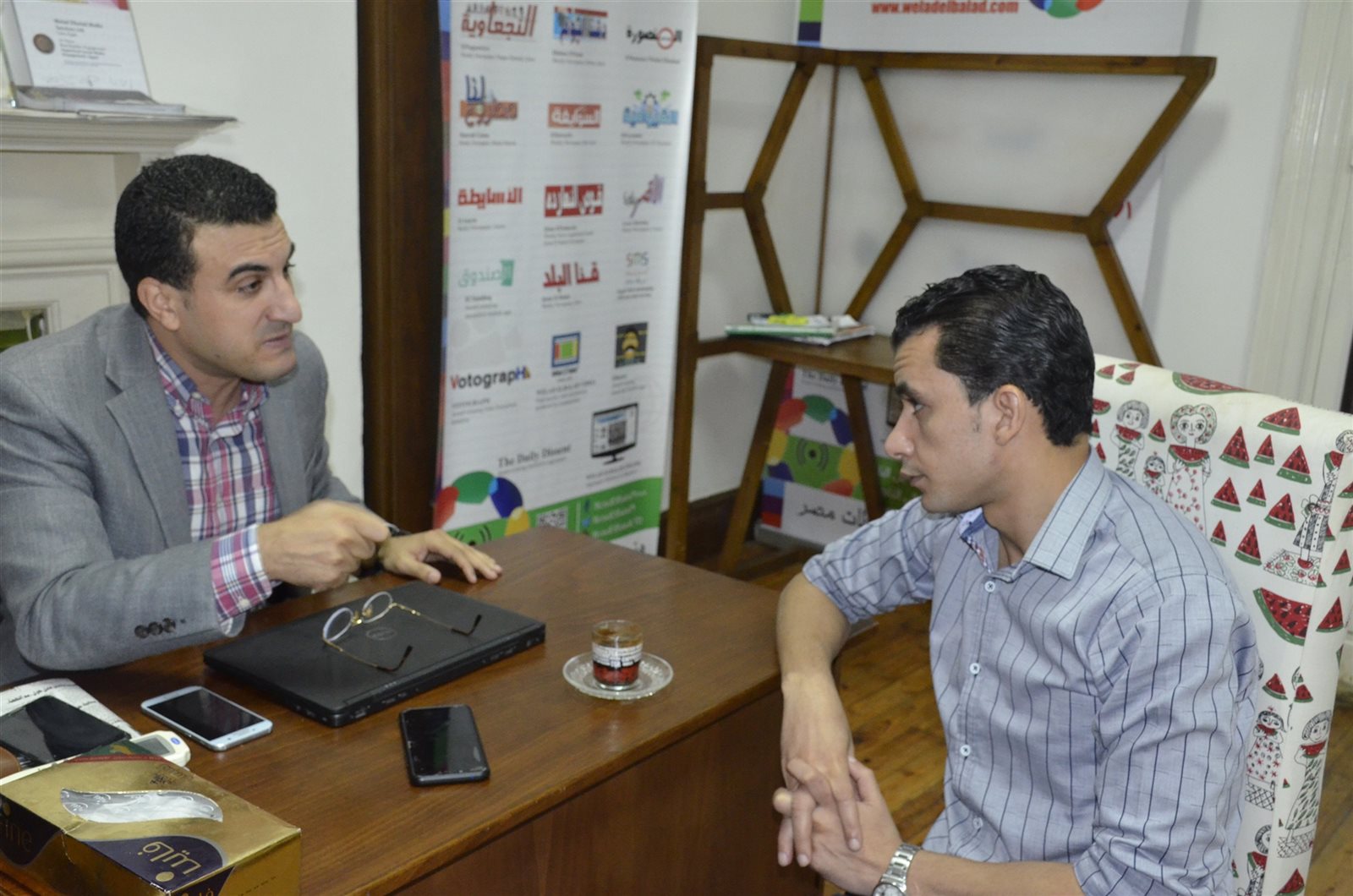 خالد البرماوى أثناء حواره مع صدى البلد 