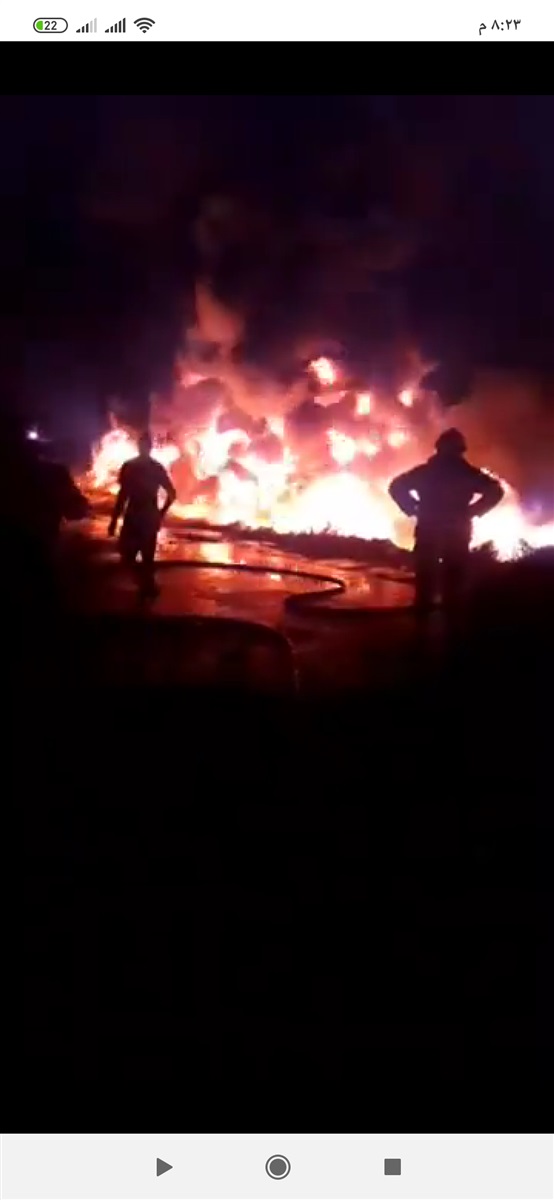 حريق عزبة المواسير فى البحيرة 
