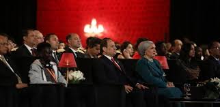 لرئيس السيسي وقرينته يشهدان عرض مسرحية المحاكمة 