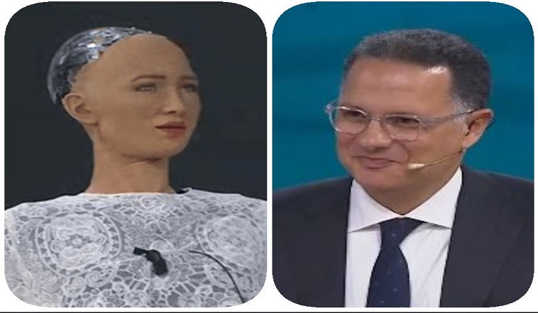 شريف عامر يحاور الروبوت صوفيا