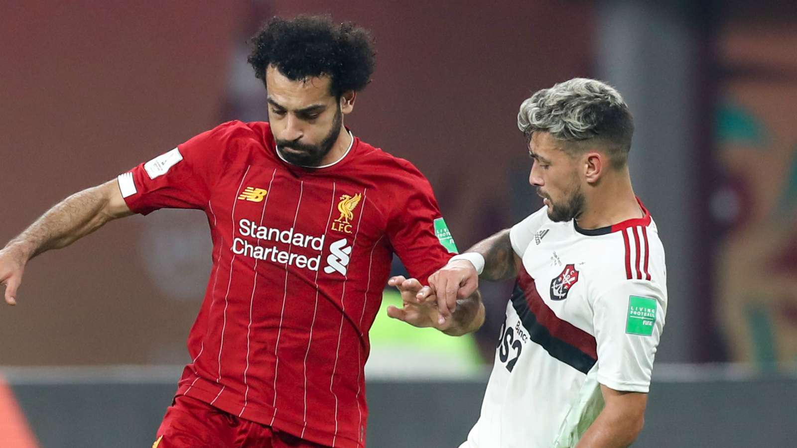 محمد صلاح أثناء المباراة 
