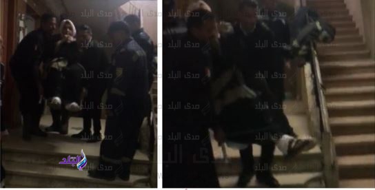 السيدة أثناء نقلها 