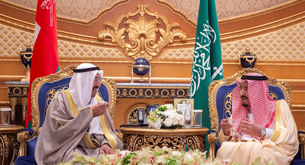 الملك سلمان وامير الكويت 