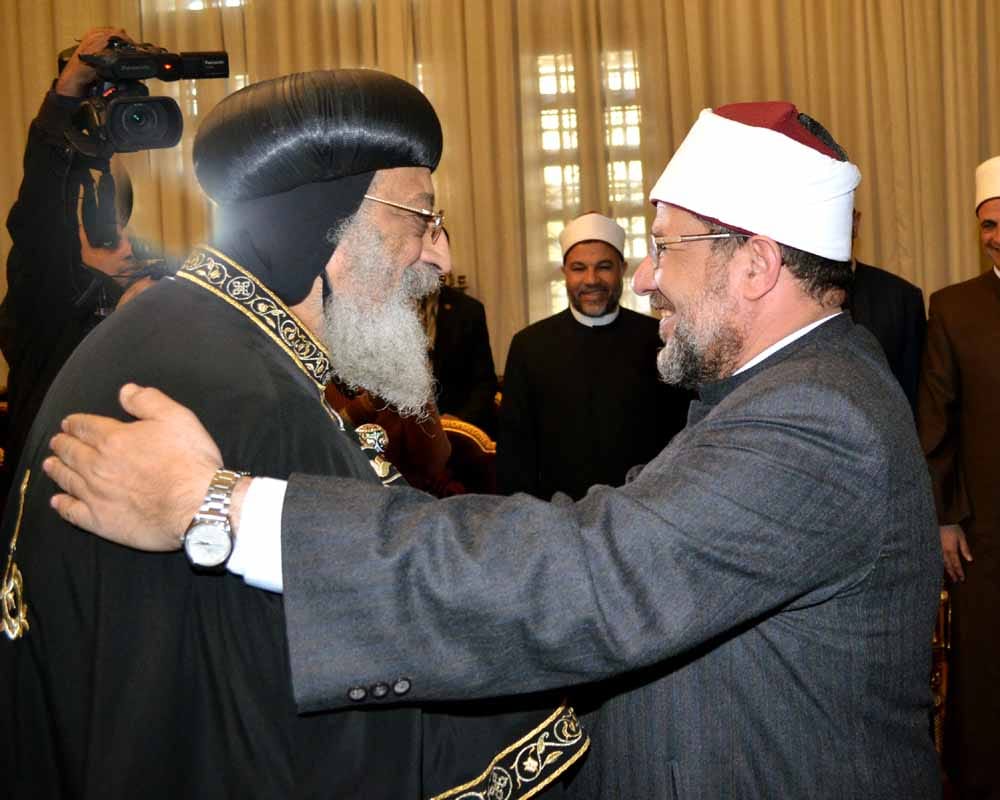 البابا تواضروس خلال استقبال وزير الأوقاف بالكاتدرائية البابا تواضروس خلال استقبال وزير الأوقاف بالكاتدرائية