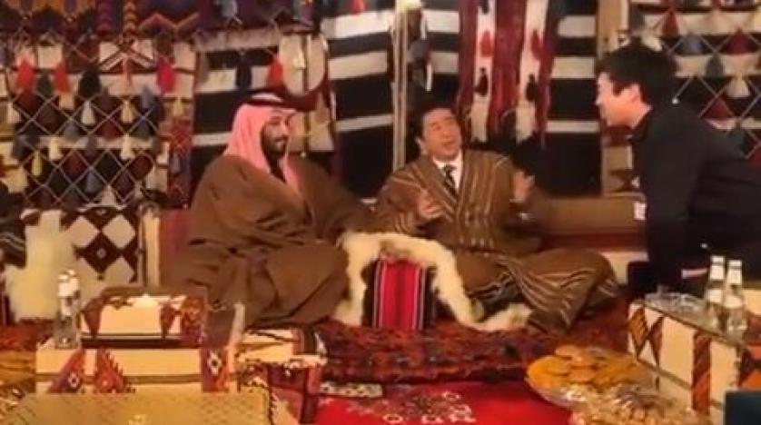 شينو ابي برفقة ولي العهد في كشتة بالعلا 
