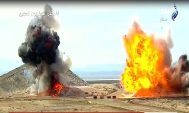 حظة تفجير المعسكرات المعادية بالعبوات الناسفة بقاعدة برنيس 