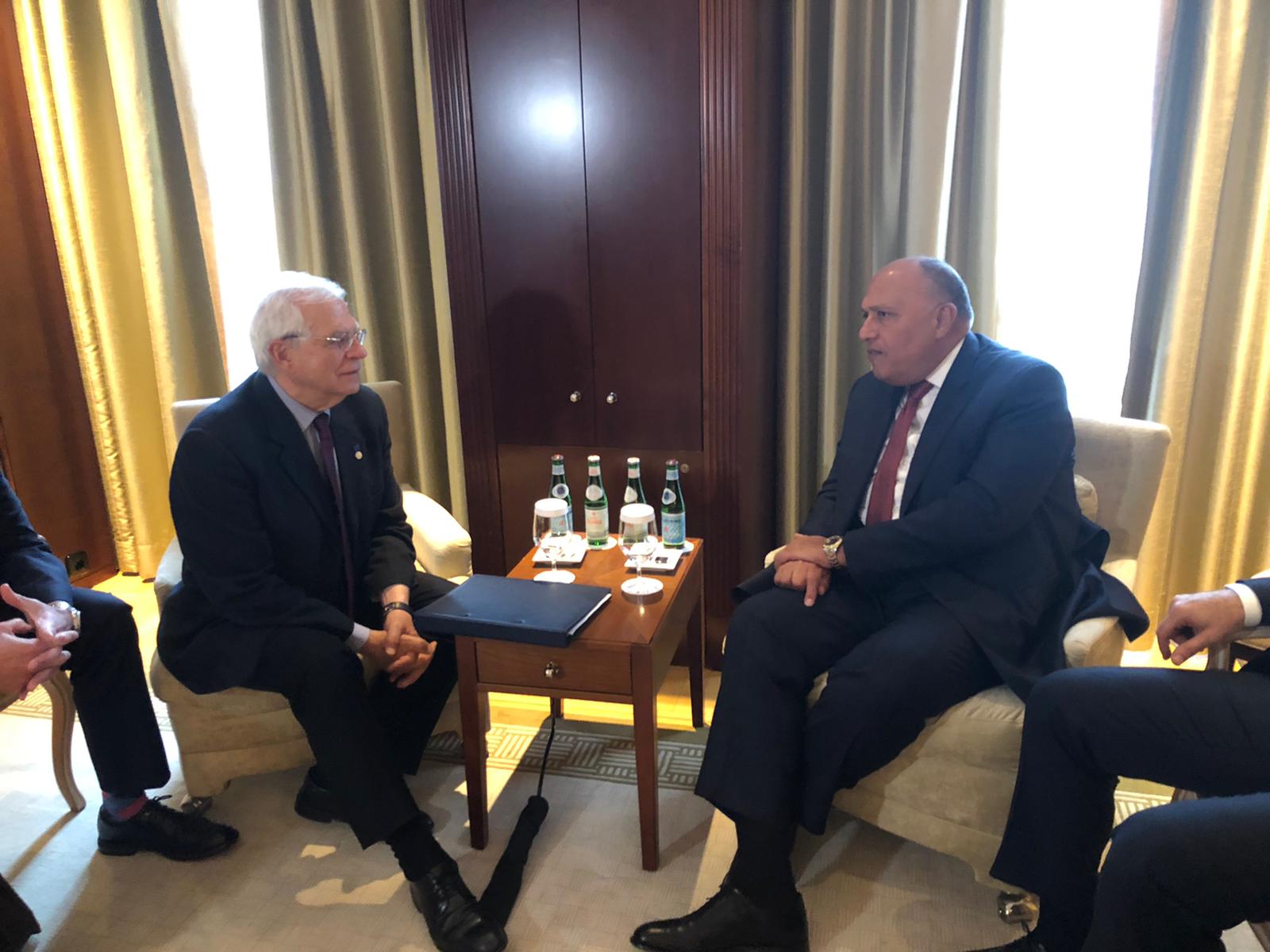 وزير الخراجية خلال اللقاء