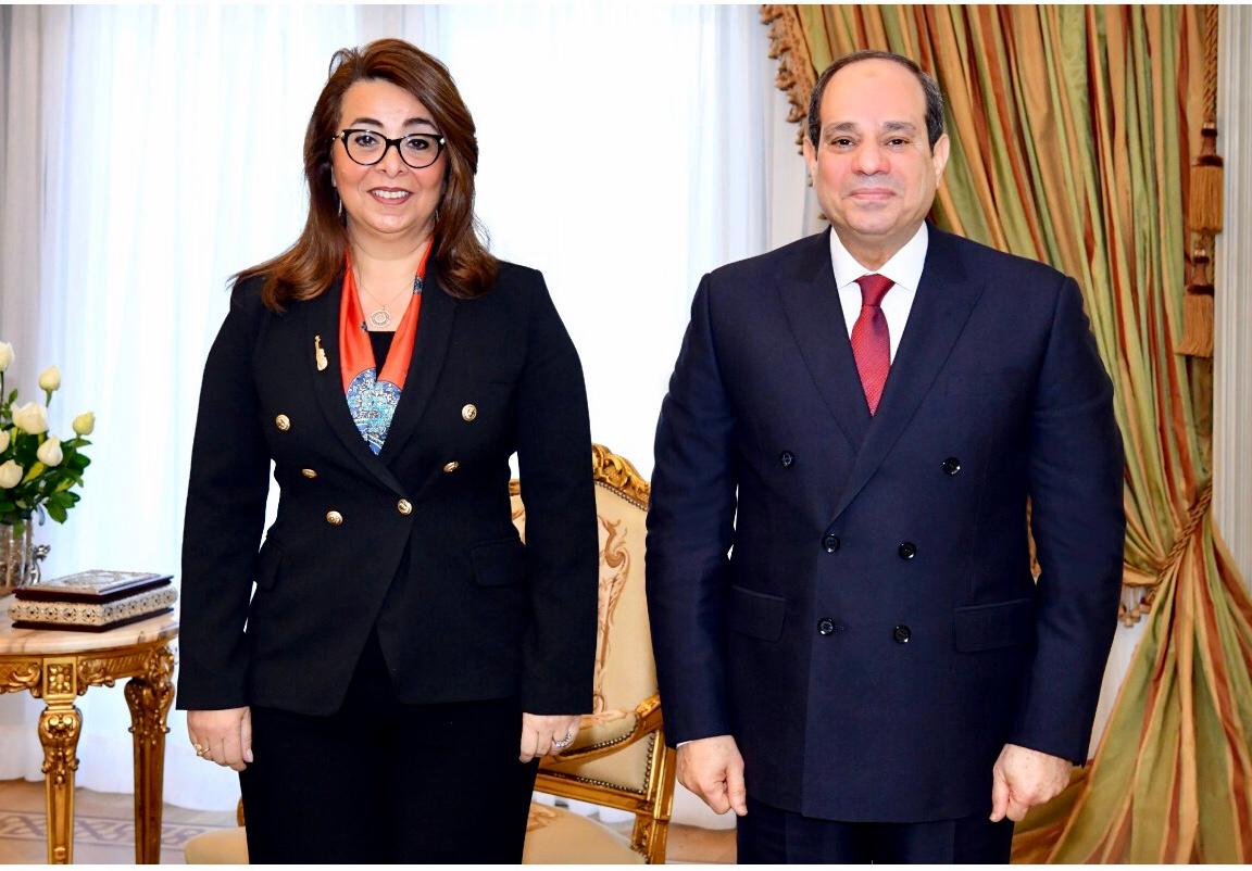 الرئيس السيسى يستقبل غادة والى