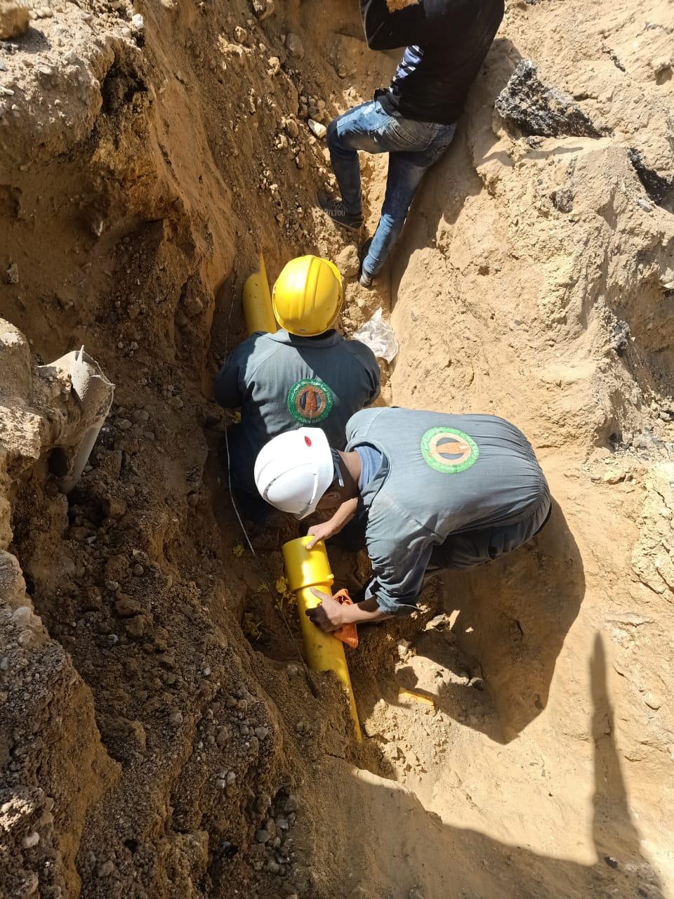 البترول تصلح خط غاز حدائق الاهرام