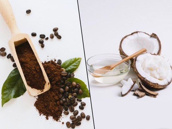 سكراب القهوة وزيت جوز الهند لبشرة متألق