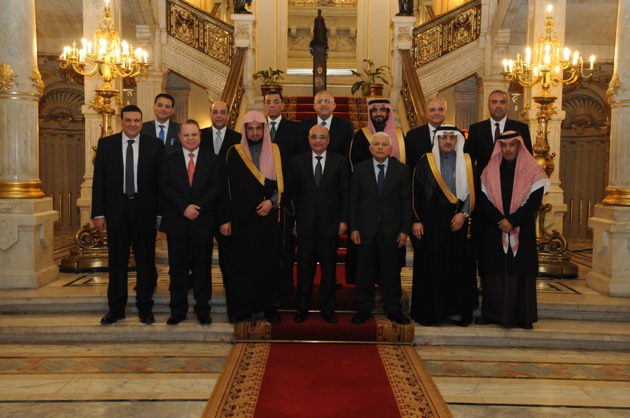 النائب العام ونظيره السعودي ووزير العدل ورئيس القضاء الأعلي