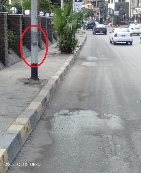 حملة صيانة أعمدة الإنارة بشارع البحر الأعظم