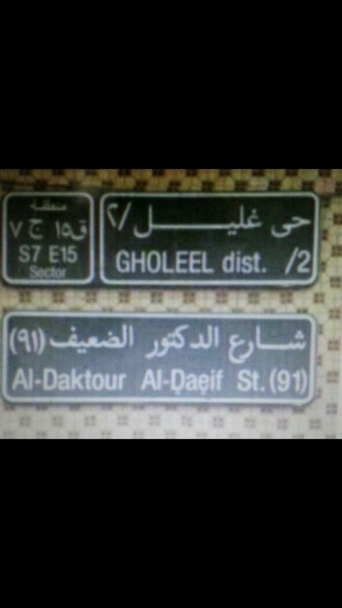 اسماء شوارع غير معروفة وبشخصيات غريبة ومكررة