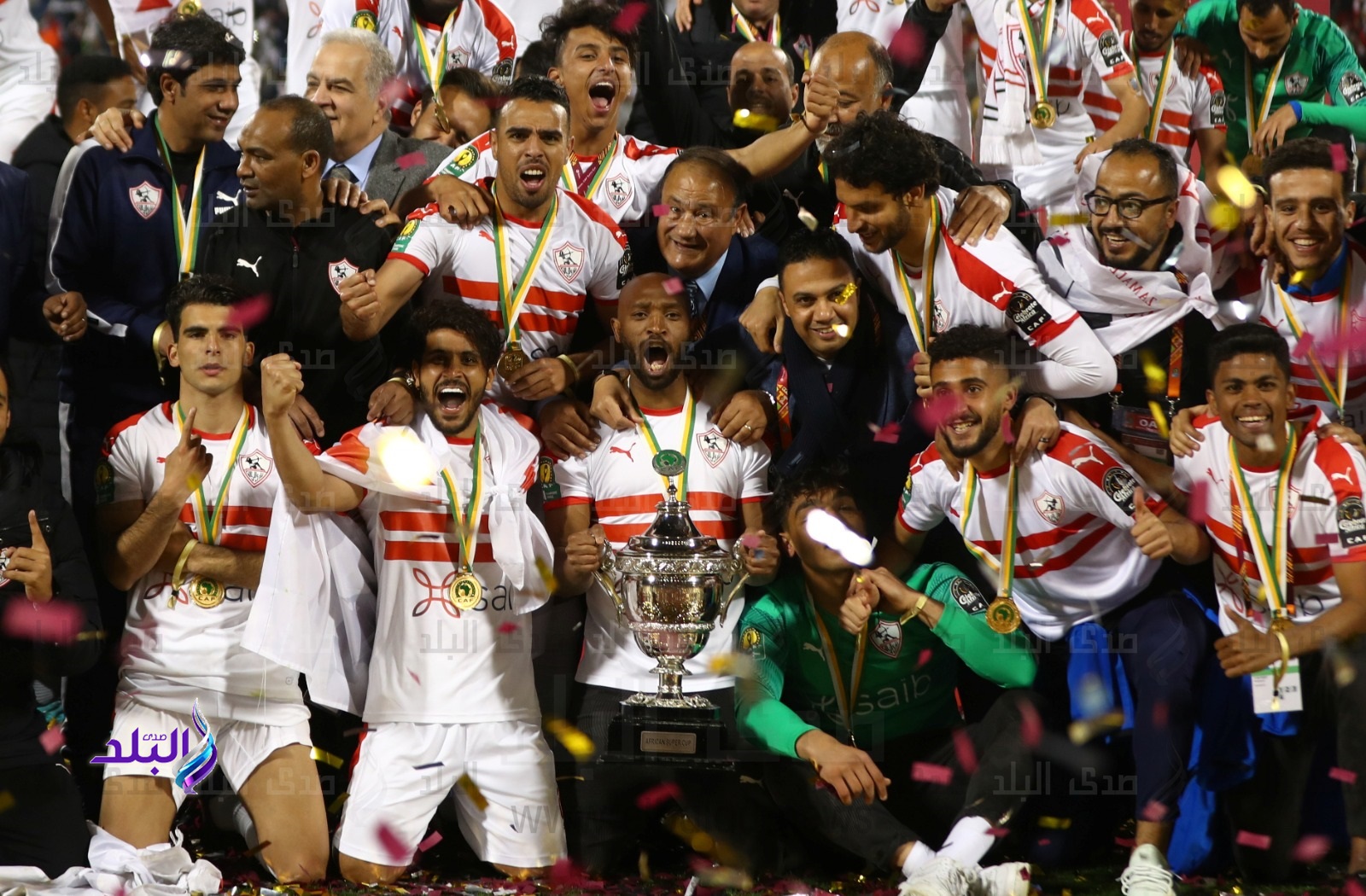 تتويج الزمالك بكأس السوبر الافريقي
