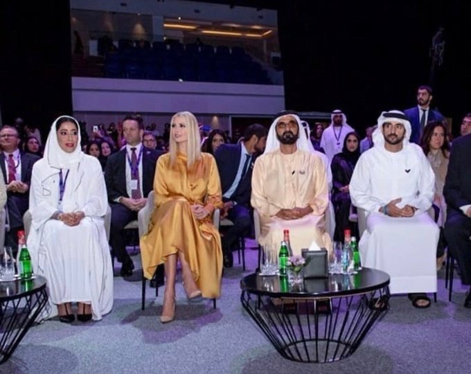 إيفانكا ترامب اثناء المشاركة ا في منتدى المرأة العالمي بدبي