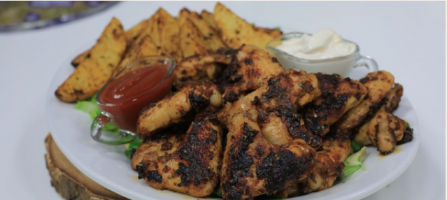 طريقة عمل أجنحة دجاج مشوية