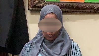 المتهمة عقب ضبطها