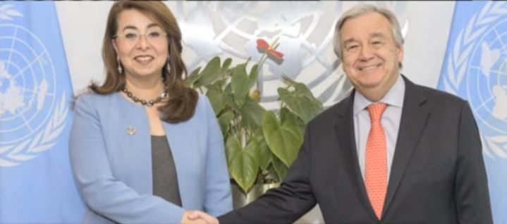 لحظة تأدية غادة والى قسم اليمين وكيلا لسكرتير الأمم المتحدة  لحظة تأدية غادة والى قسم اليمين وكيلا لسكرتير الأمم المتحدة