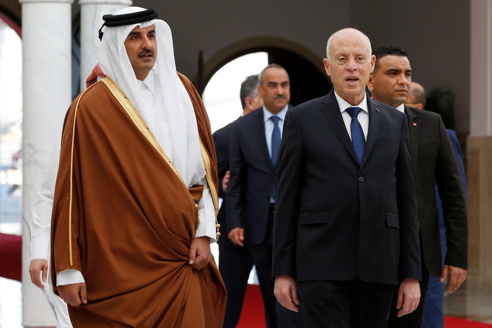 الرئيس التونسي قيس سعيد - امير قطر تميم بن حمد