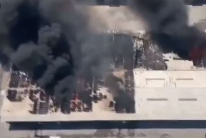 حريق بمستودع الخمور