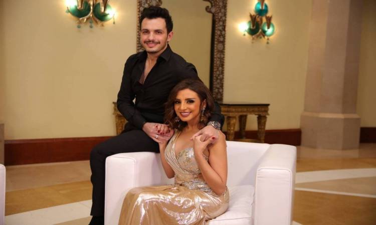 انغام مع زوجها أحمد إبراهيم