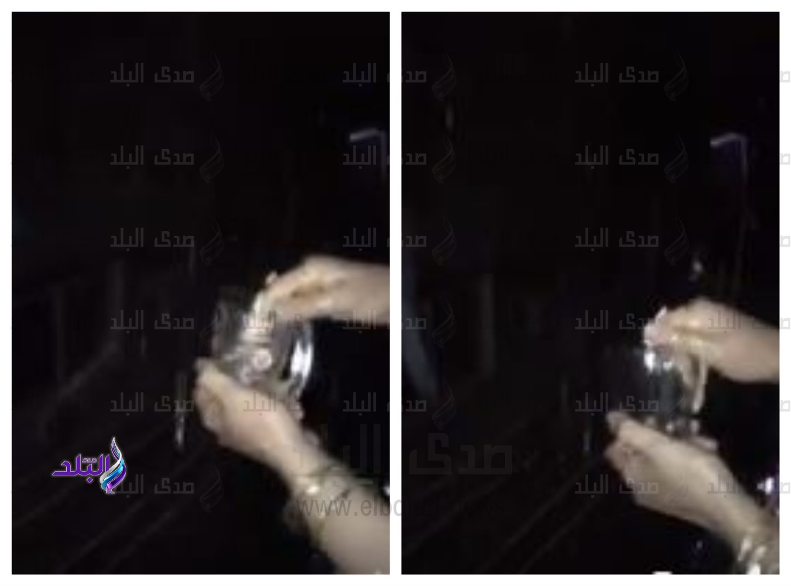 مصرية تغسل الأكواب بالمطر