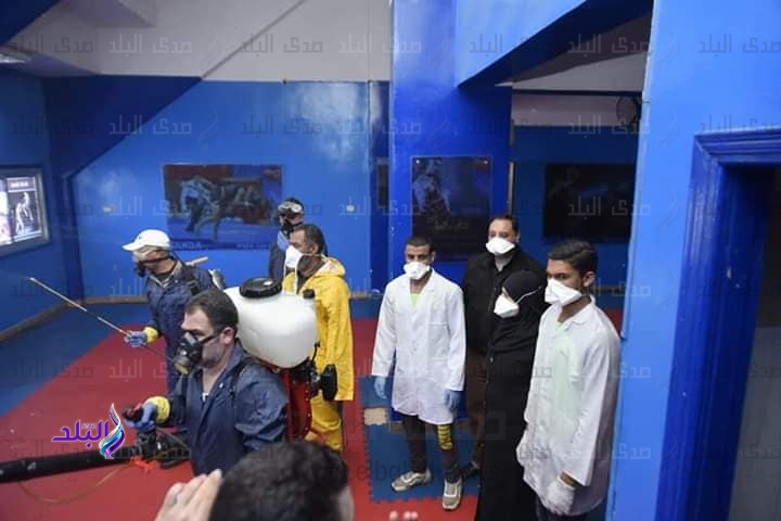 تطهير وتعقيم ديوان عام مديرية الشباب والرياضة في الدقهلية