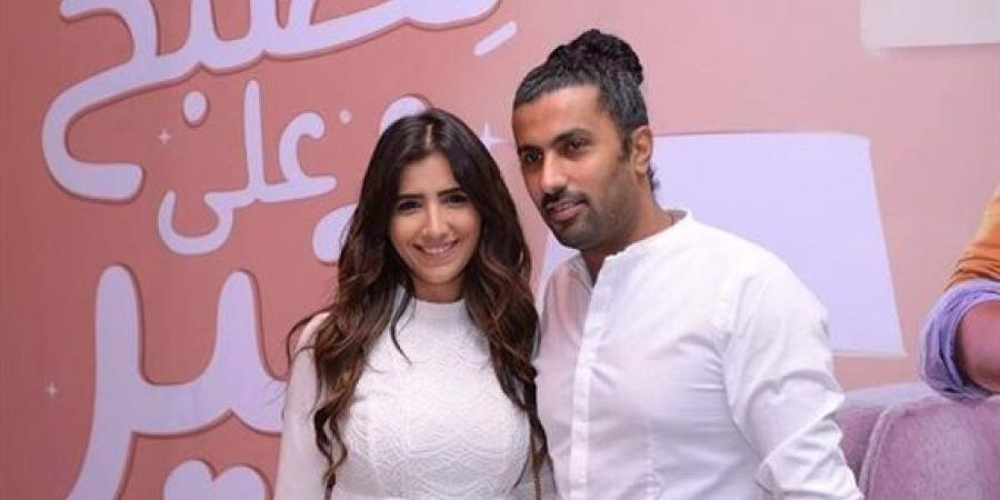 مي عمر برفقة زوجها محمد سامي 